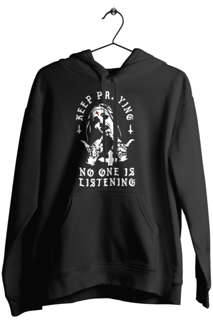 Жіноче худі з принтом "Монашка фак". Крута, метал, модна, молодіжна, ніхто не слухає, продовжуй молитися, рок, стильна, фак, черниця. 2070702