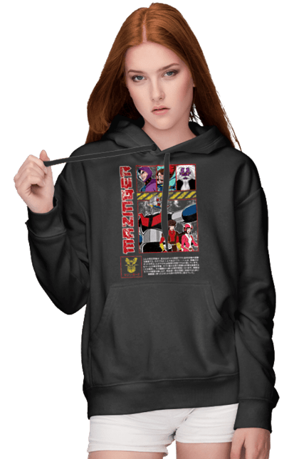 Women's hoodie with prints Mazinger Z Grendizer. Anime, goldorak, goldrake, grendizer, manga, mazinger z, mecha, robots. 2070702