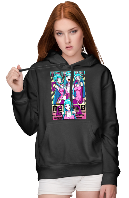 Women's hoodie with prints Me! Me! Me!. Anime, clip, daoko, teddyloid, young woman. 2070702