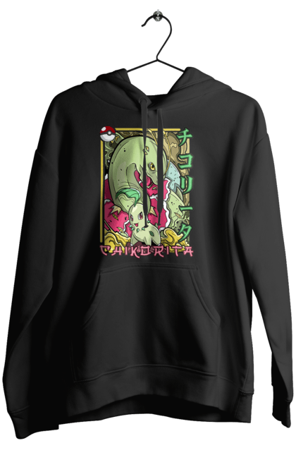 Women's hoodie with prints Pokemon Chikorita. Anime, chikorita, games, nintendo, pokemon, pokemon go. 2070702