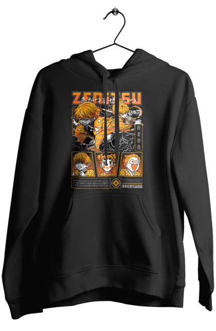 Women's hoodie with prints Demon Slayer Zenitsu. Anime, demon slayer, kimetsu no yaiba, manga, serial, zenitsu, zenitsu agatsuma. 2070702