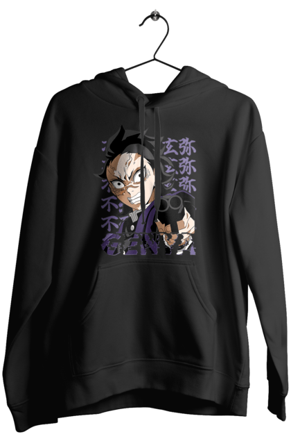 Women's hoodie with prints Demon Slayer Genya Shinazugawa. Anime, demon slayer, genya, genya shinazugawa, kimetsu no yaiba, manga, аниме, истребитель демонов, манга. 2070702