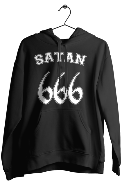 Жіноче худі з принтом "Сатана 666". 666, готична, жах, сатана 666, страшна, хелловін, хелловін, хеловін. CustomPrint.market