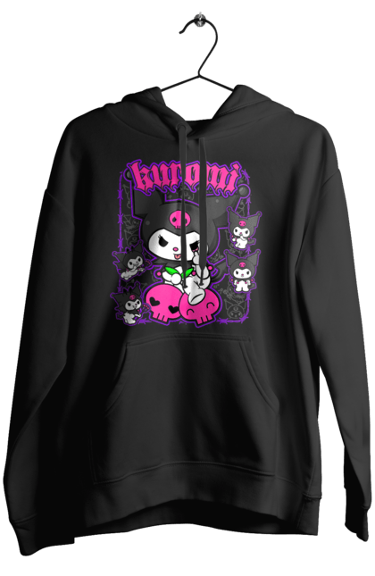 Women's hoodie with prints Hello Kitty Kuromi. Anime, character, hello kitty, kuromi, my melody, sanrio. 2070702