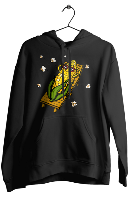 Жіноче худі з принтом "Кукурудза Загоряє На Лежаках". Кукурудза, лежак, попкорн. 2070702