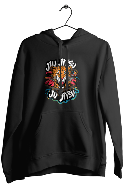 Women's hoodie with prints Jujutsu. Animal, japan, jiu jitsu, jujutsu, leopard, martial arts, ninja, samurai, sport. 2070702