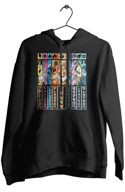 Women's hoodie with prints Pokemon Eeveelutions. Eevee, eeveelutions, nintendo, pokemon, pokemon go, umbreon. 2070702