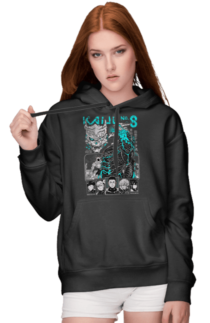 Women's hoodie with prints Kaiju № 8 Kafka Hibino. Anime, hibino kafka, kafka hibino, kaiju, kaiju 8, kaiju 8, kaiju № 8, manga. 2070702