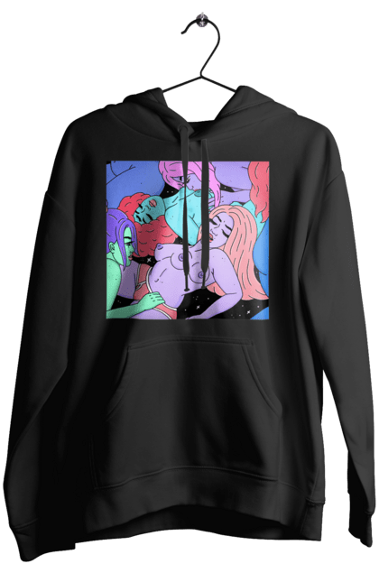 Жіноче худі з принтом "Дівчата Інопланетянки". Дівчата, інопланетянки, космос, різнокольорові. 2070702