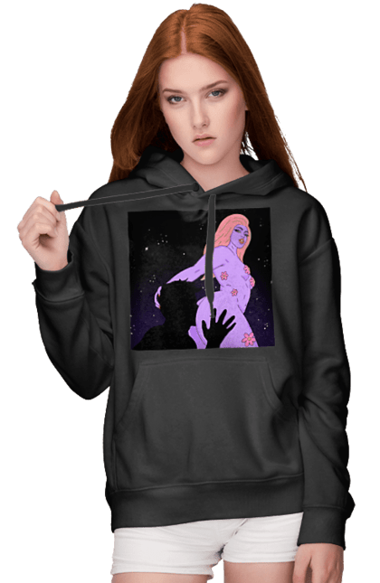 Жіноче худі з принтом "Фіолетова Дівчина". Дівчина, тіло. 2070702