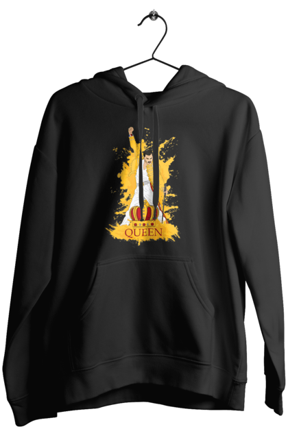 Women's hoodie with prints Freddie Mercury. Freddie mercury, lettering, music, queen, rock, rock band. 2070702