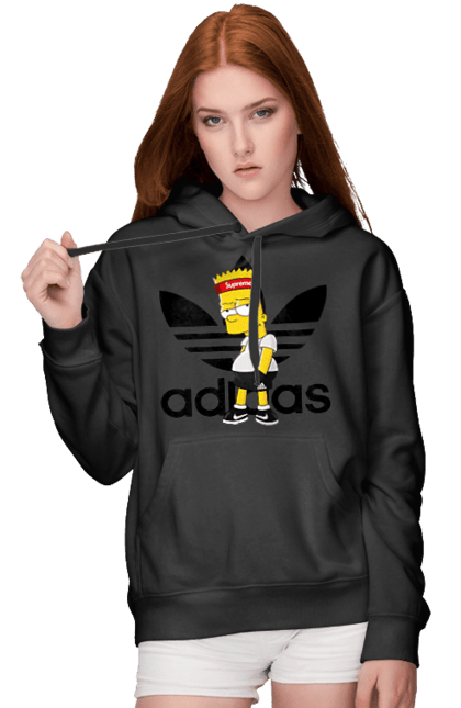 Жіноче худі з принтом "Adidas Барт". Adidas, bart, адідас, барт, мультфільм, серіал, сімпсон. 2070702