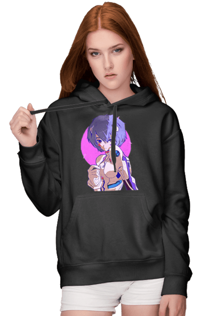 Women's hoodie with prints Evangelion Rei. Anime, evangelion, eve, kaoru, manga, rei ayanami, shinji. 2070702