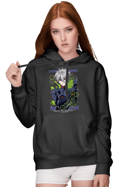 Women's hoodie with prints Evangelion Kaworu. Anime, evangelion, eve, kaworu, kaworu nagisa, manga, neon genesis evangelion, nerve, tv series. 2070702