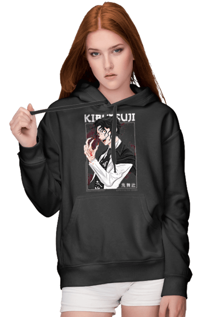 Women's hoodie with prints Demon Slayer Muzan. Anime, demon slayer, eternal paradise faith, kimetsu no yaiba, manga, muzan, twelve kizuki, upper rank six. 2070702