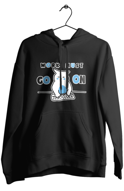 Жіноче худі з принтом "Робота не вовк". Айті, кіт, коти, котики, робота. 2070702