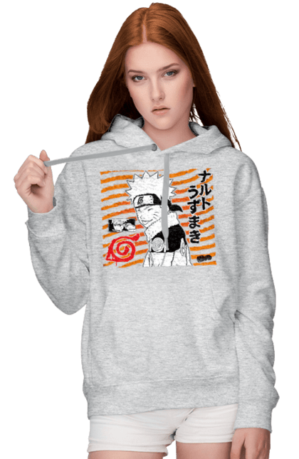 Жіноче худі з принтом "Naruto t". Аніме, манга, наруто, ніндзя, серіал. CustomPrint.market