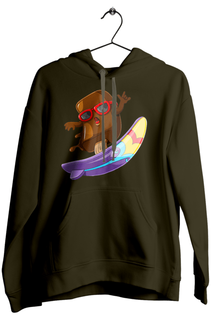 Women`s hoodie with prints Morozhenko On The Surf. Glasses, ice cream, summer, surfing. 2070702
