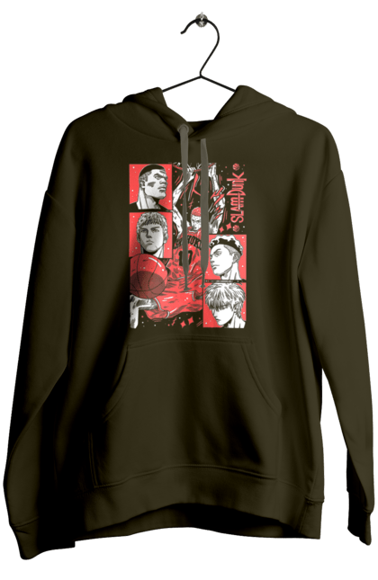 Women's hoodie with prints Slam Dunk. Anime, basketball, comedy, manga, school, shonen, slam dunk, sports anime. 2070702