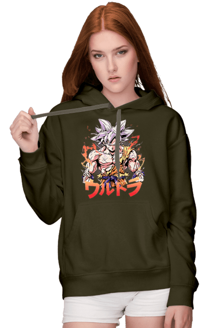 Women's hoodie with prints Dragon Ball Son Goku. Anime, dragon ball, goku, manga, son goku, tv series. 2070702