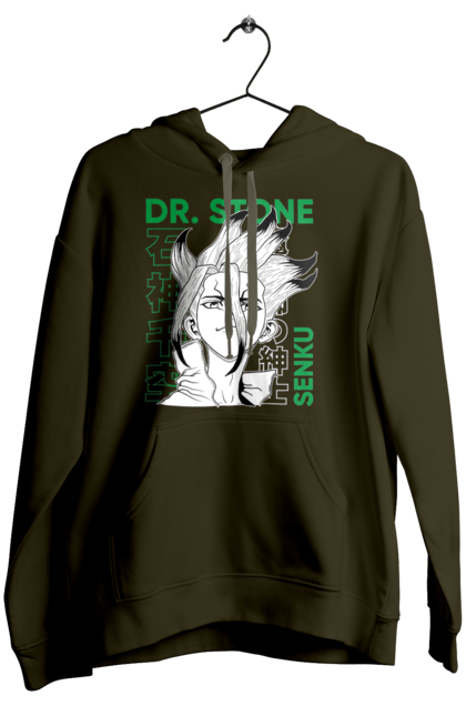 Жіноче худі з принтом "Dr. Stone Сенку". Dr. stone, ishigami, senku, senku ishigami, аніме, доктор стоун, ісіґамі, ісіґамі сенку, манга, сенку. 2070702