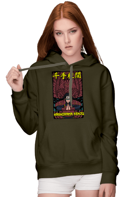 Women's hoodie with prints Naruto Hashirama. Anime, character, hashirama, hashirama senju, hokage, manga, naruto, ninja, tv series. 2070702