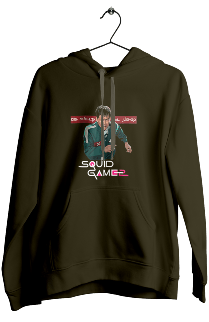 Жіноче худі з принтом "Гра в кальмара Сон Гі Хун". 456, netflix, seong gi-hun, squid game, гра в кальмара, гравець 456, нетфлікс, серіал, сон гі хун. 2070702
