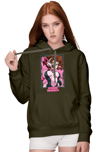 Жіноче худі з принтом "Моя академія героїв Урарака". My hero academia, ochako, uraraka, uraraka ochako, академія юей, аніме, манга, моя геройська академія, очако урарака, урарака. 2070702