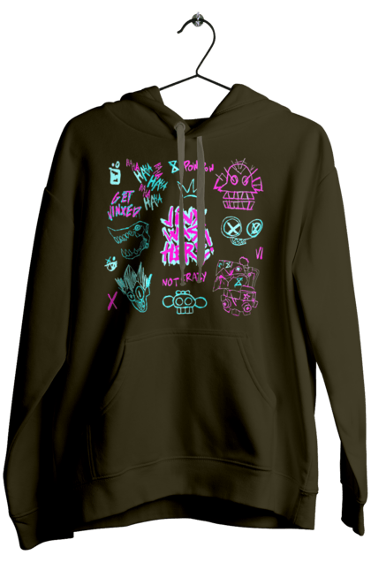 Women`s hoodie with prints Arcane. Animated series, arcane, fantasy, fortiche, jinx, league of legends, riot games, violet. 2070702