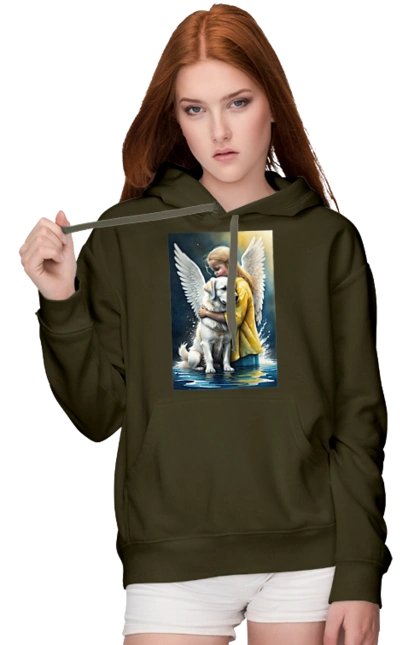 Girl and dog angel [memorial to dead animals]