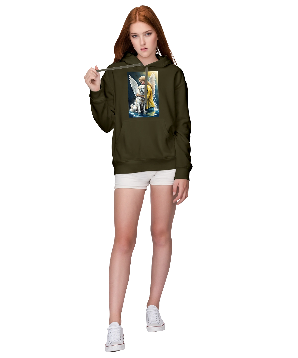 Girl and dog angel [memorial to dead animals]