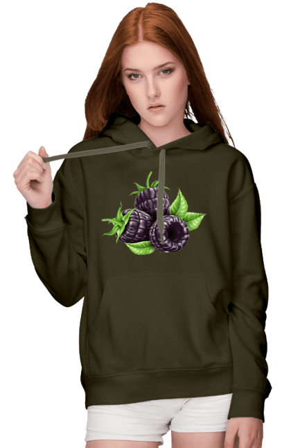 Women`s hoodie with prints Blackberry. Berry, blackberry. 2070702