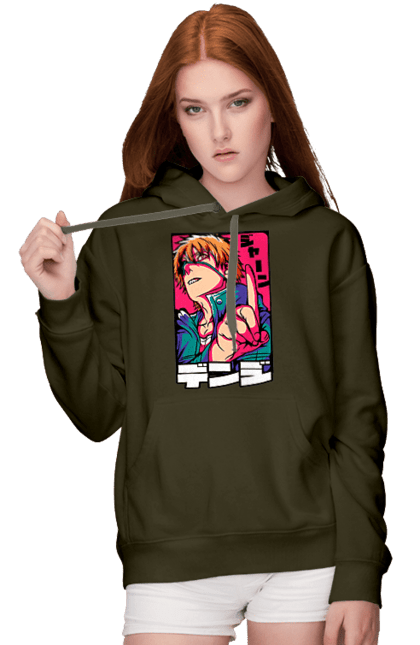 Women's hoodie with prints Chainsaw Man. Anime, chainsaw man, demon, denji, manga, pochita, shonen. 2070702