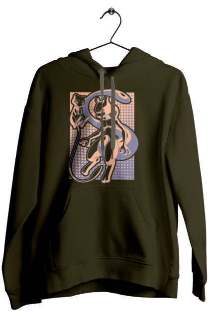 Women's hoodie with prints Pokemon Mewtwo. Anime, games, mewtwo, nintendo, pokemon, pokemon go. 2070702