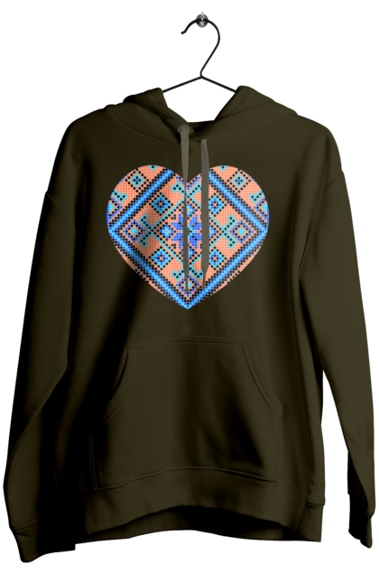 Жіноче худі з принтом "Серце вишивка". Вишиванка, вишивка, вишивка хрестиком, люблю україну, серце, символи україни, традиції україни, україна. 2070702