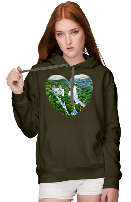 Women`s hoodie with prints Святогорская лавра. Church, donetsk region, forest, landscape, monastery, river, svyatogorsk, ukraine. 2070702