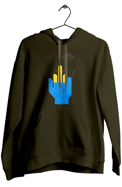 Women`s hoodie with prints Putin Huilo. All, dead muscovite, go fuck yourself, good evening, middle finger, muscovites, orcs, putin shit, putin`s head, russian military. 2070702