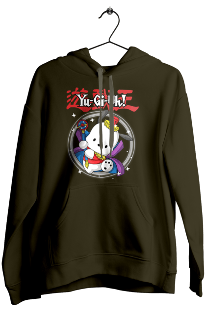 Women's hoodie with prints Yu Gi Oh! Pochacco. Brand, character, hello kitty, pochacco, yu gi oh, yugio. 2070702