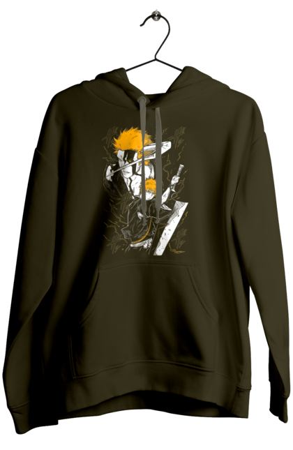 Women's hoodie with prints Bleach Ichigo Kurosaki. Anime, bleach, ichigo, ichigo kurosaki, manga. 2070702