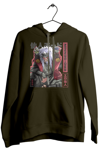 Women's hoodie with prints Naruto Jiraiya. Anime, hokage, jiraiya, manga, naruto, shinobi, shonen. 2070702