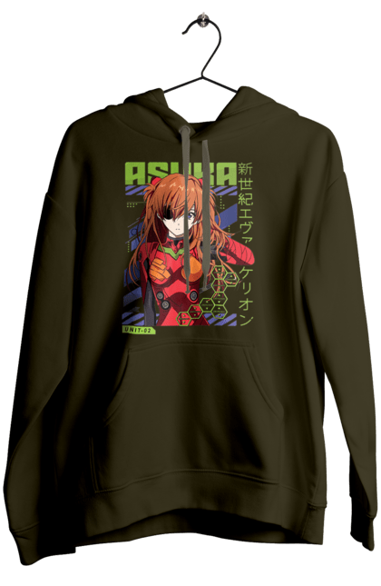 Women's hoodie with prints Evangelion Asuka. Anime, asuka, asuka langley sorry, eva 02, evangelion, eve, kaoru, manga, ray, shinji. 2070702