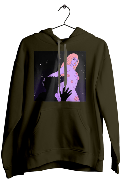 Жіноче худі з принтом "Фіолетова Дівчина". Дівчина, тіло. 2070702