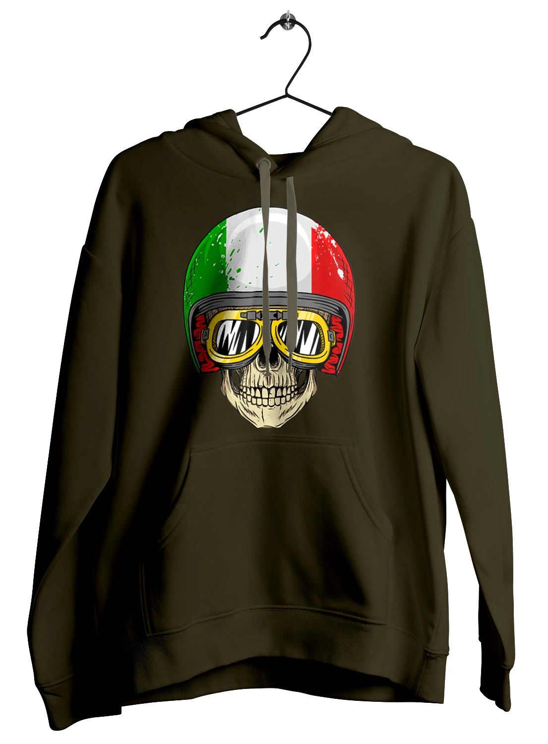 Skull in a motorcycle helmet