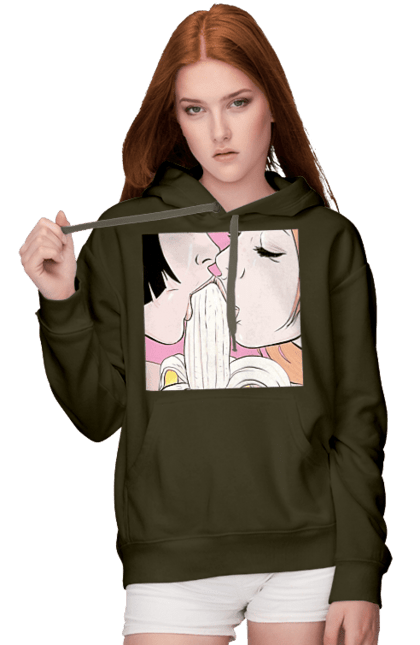 Жіноче худі з принтом "Дівчата Їдять Банан". Лизати, смоктати. 2070702