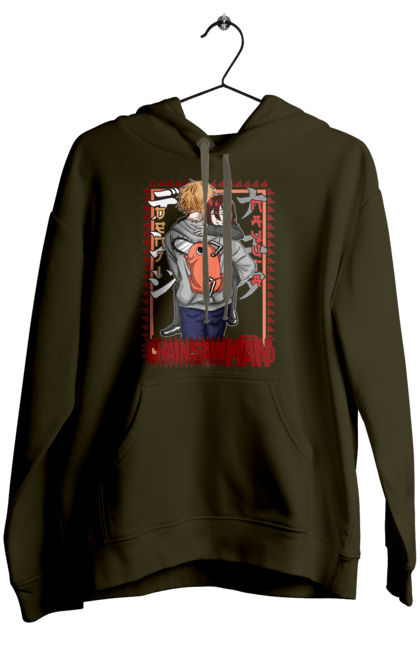 Women's hoodie with prints Chainsaw Man Denji and Nayuta. Anime, chainsaw man, demon, denji, manga, nayuta, shonen. 2070702