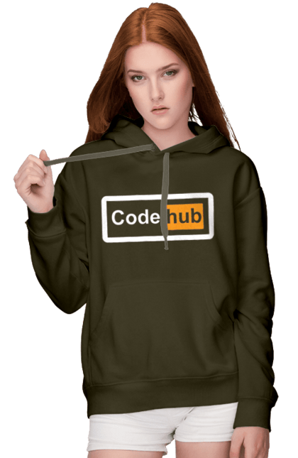 Women`s hoodie with prints Code hub. Code, code hub, developer, git hub, it specialist, java, javascript, php, programmer, python. 2070702