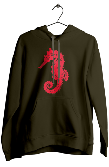 Women`s hoodie with prints Sea Horse. Flowers, sea, sea dwellers, sea horse, summer, summer vacation, vacation. 2070702