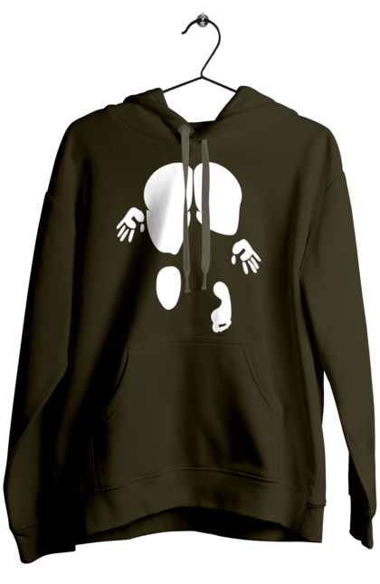 Women`s hoodie with prints Girl view from behind. Cool, girl doggy style, humor, rear view, vulgar, young woman. 2070702