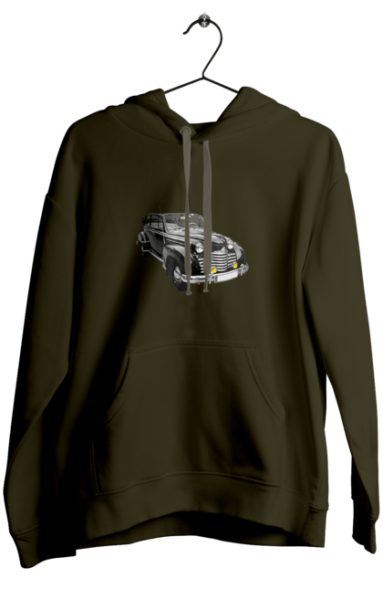 Жіноче худі з принтом "Авто.5". Авто, професійне фото, ретро авто, фото, чорний колір. 2070702