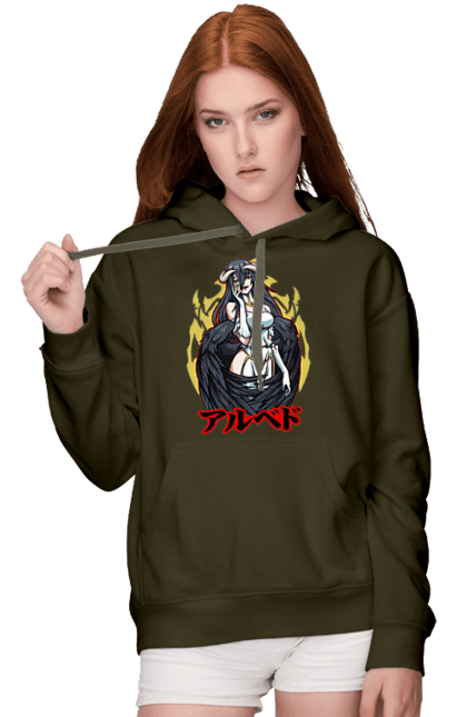 Women's hoodie with prints Overlord Albedo. Albedo, anime, lord, overlord, tv series. 2070702